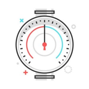Gauge illustrating water pressure levels, featuring red and blue indicators, relevant to boiler efficiency and heating system performance.